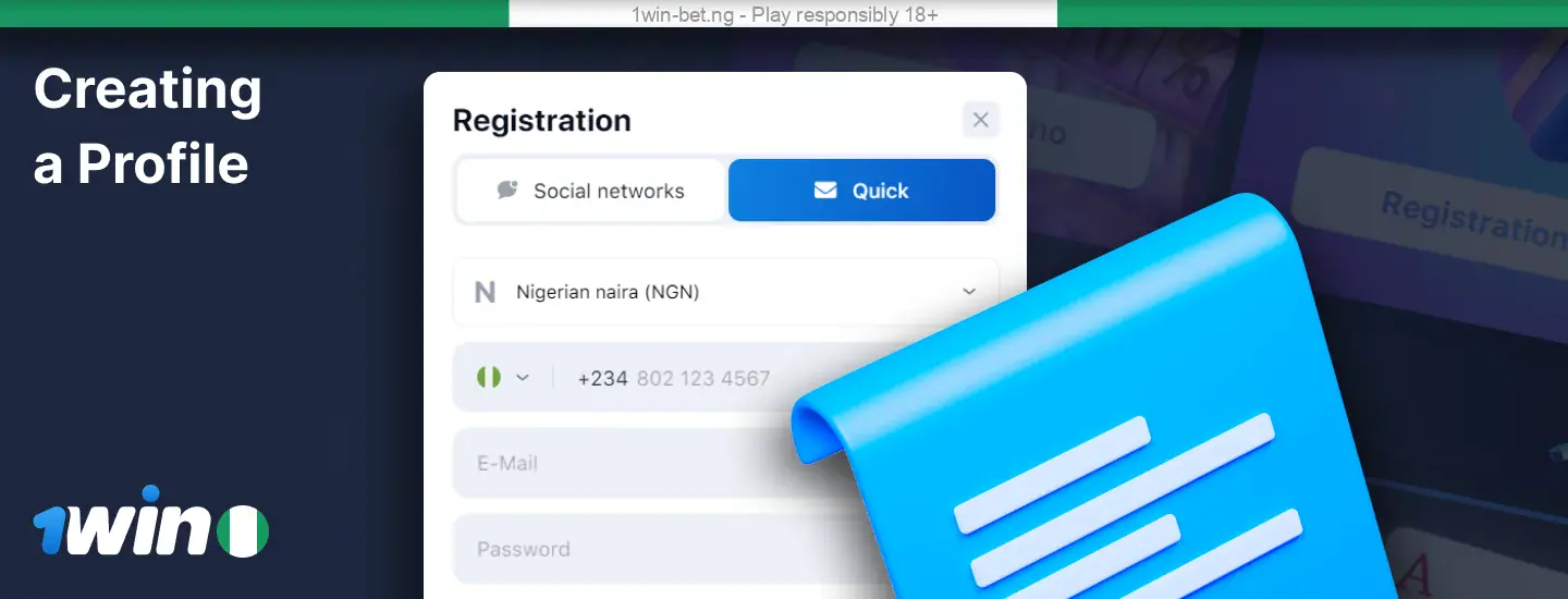 Creating an account at 1win Nigeria