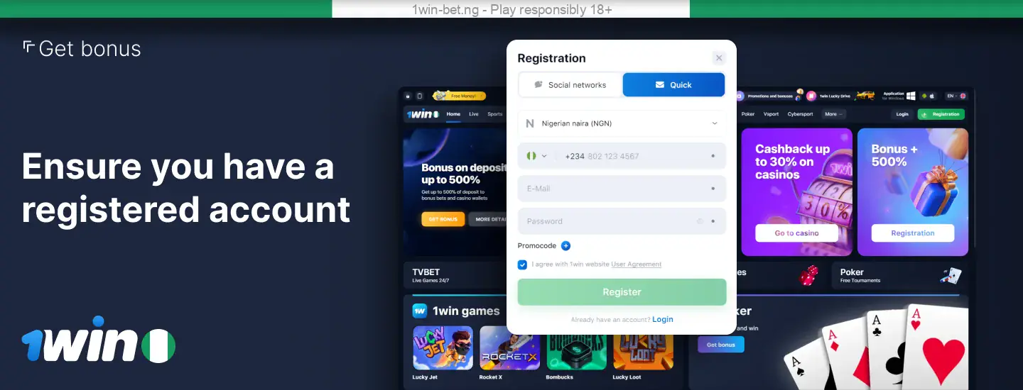 Once you log in, navigate to the ‘Bonuses and Promotions’ tab at the top of the website above the main menu.