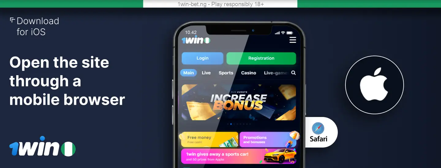 Open the 1win Nigeria website