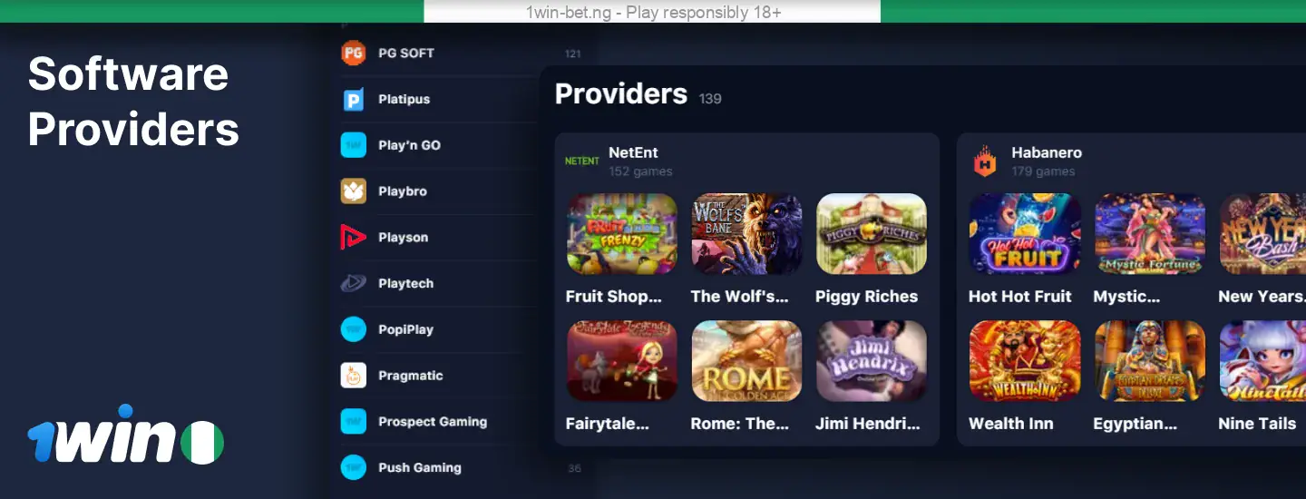 1win Nigeria Game Providers