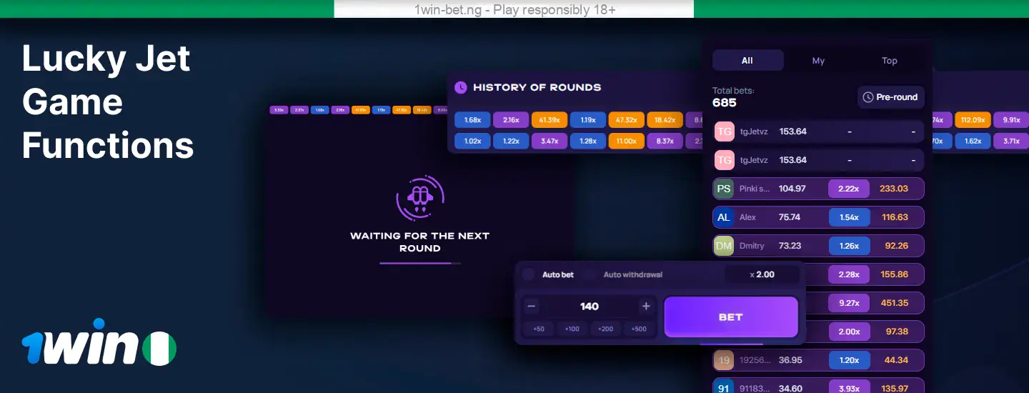 Features of 1win Nigeria Lucky Jet