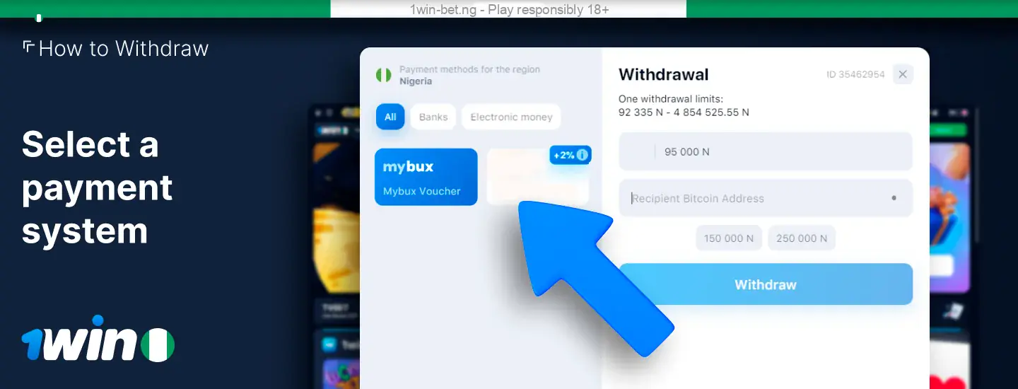 Fill in your payment particulars to facilitate the withdrawal from 1win Nigeria.