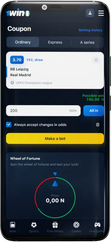 1win Nigeria mobile betting