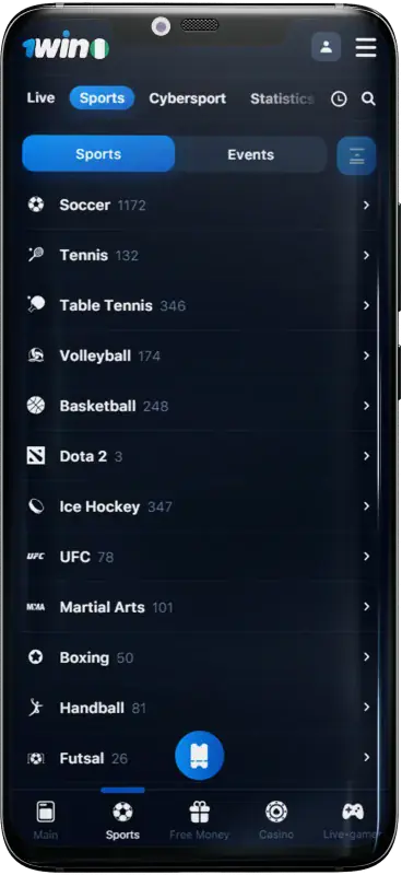 1win Nigeria mobile sports betting
